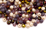 20-Gram Bag of 4x3mm Crystal Rondelle Beads, Vintage Purple Mix