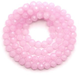 Approx. 14" Strand 4mm Crystal Faceted Round Beads, Pink Jade