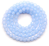 Approx. 14" Strand 4mm Crystal Faceted Round Beads, Sky Blue Jade