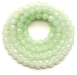 Approx. 14" Strand 4mm Crystal Faceted Round Beads, Pale Green Jade