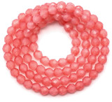 Approx. 14" Strand 4mm Crystal Faceted Round Beads, Coral Jade