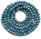 Approx. 15" Strand 2.5x3mm Crystal Faceted Rondelle Beads, Opaque Capri Blue AB