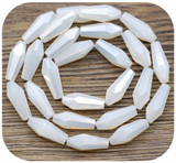 Approx. 14" Strand 14.5x6mm Crystal Faceted Teardrop Beads, Sea Opal Shimmer