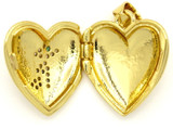 2pc 20x18mm 18k Gold-Plated Brass Heart Locket w/Cubic Zirconia Dog