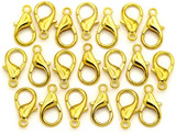 20pc 21x12mm Lobster Claw Clasps, Gold