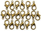 20pc 21x12mm Lobster Claw Clasps, Antique Bronze