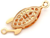 4 Sets 17x7mm Rose Gold-Plated Stainless Steel Fishhook & Box Clasps