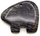Approx. 50x36mm Picasso Marble Zuni Bear Pendant (See Photo for Variation)