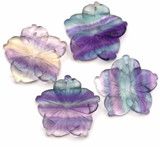 1pc Approx. 29x28mm Fluorite Carved Flower Pendant
