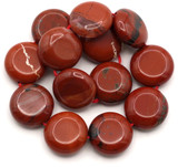 Approx. 7.5" Strand 15mm Red Jasper Coin Beads