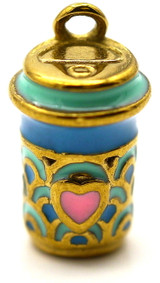 13x7mm 18k Gold-Plated Stainless Steel Enameled Travel Cup Pendant