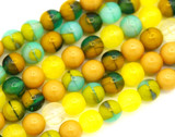 4.5" Strand (About 19pc) 6mm Czech Pressed Glass Druk Round Beads, Sunny Seashores