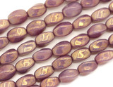 Approx. 4.7" Strand (About 12pc) 9x6mm Czech Pressed Glass Twisted Oval Beads, White Opal w/Violet Gold Luster