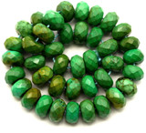 Approx. 7.5" Strand 8x4mm Turquoise-Green Magnesite (Dyed) Faceted Rondelle Beads