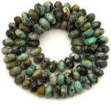 Approx. 7.5" Strand 2x4mm African "Turquoise" Jasper Faceted Rondelle Beads