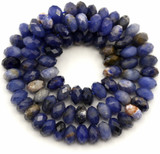 Approx. 7.5" Strand 2x4mm Sodalite Faceted Rondelle Beads