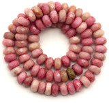 Approx. 7.5" Strand 2x4mm Pink Rhodonite Faceted Rondelle Beads