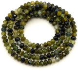 Approx. 15" Strand 3x2mm Green Tourmaline Faceted Rondelle Beads