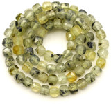Approx. 15" Strand 4.5mm Prehnite Faceted Cube Beads