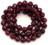 Approx. 7.5" Strand 4mm Garnet Faceted Round Beads