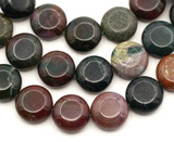 Approx. 8" Strand 15mm Fancy Jasper Coin Beads