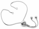 Approx. 9" Platinum-Plated Brass Slide Bracelet Chain w/Loops