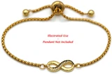 Approx. 9" Platinum-Plated Brass Slide Bracelet Chain w/Loops