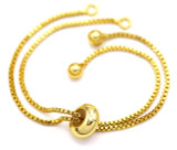 Approx. 9" 18K Gold-Plated Brass Slide Bracelet Chain w/Loops