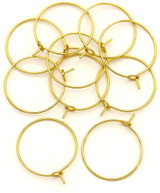 10pc  24x20mm 18k Gold-Plated Surgical Steel Wine Glass Charm Findings