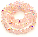 Approx. 11" Strand 4.5x3mm Crystal Faceted Triangle Beads, Pale Rosaline AB