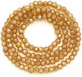 Approx. 14" Strand 3x2mm Crystal Faceted Rondelle Beads, Topaz Shimmer