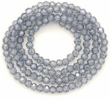 Approx. 13" Strand 3x2mm Crystal Faceted Rondelle Beads, Steel Blue Shimmer