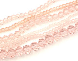 Mini Bundle: 6 Graduated Strands of Crystal Faceted Rondelle Beads, Pink