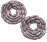 BOGO- 2 Strands of 15" 9x4mm  Glass Oval Rice Beads, Lavender (For the Price of One!)