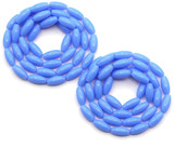 BOGO- 2 Strands of 15" 9x4mm  Glass Oval Rice Beads, Cornflower Blue (For the Price of One!)