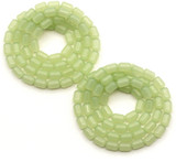 BOGO- 2 Strands of 15" 6x4mm Glass Barrel Beads, Jade Green (For the Price of One!)