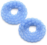 BOGO- 2 Strands of 15" 6x4mm Glass Barrel Beads, Jade Cornflower (For the Price of One!)