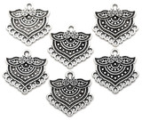 6pc 22x22mm Fancy Chandelier Links, Antique Silver