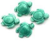 60% OFF: 4pc 18x15mm Glazed Porcelain Sea Turtle Beads, Blue