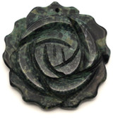 Approx. 32mm Kambaba Jasper Carved Rose Pendant