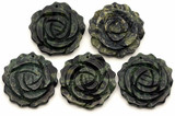 Approx. 32mm Kambaba Jasper Carved Rose Pendant