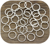 30pc 13mm (Fits 10mm Bead) Dotted Round Bead Frames, Silver