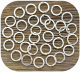 30pc 8.5mm (Fits 6mm Bead) Dotted Round Bead Frames, Silver