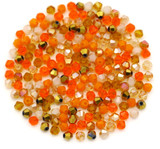 Approx. 190pc 4mm Crystal Bicone Beads, Autumn Mix