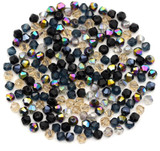 Approx. 190pc 4mm Crystal Bicone Beads, Midnight Mix