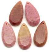 Approx. 24x13mm Pink Rhodonite Faceted Teardrop Pendant