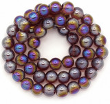 Approx. 11.5" Strand 6mm Glass Round Beads, Light Amethyst AB (See Photos for Variation)
