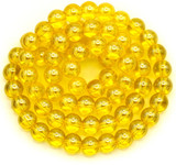 Approx. 11.5" Strand 6mm Glass Round Beads, Sunshine Yellow AB