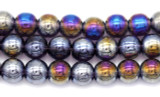 Approx. 11.5" Strand 6mm Glass Round Beads, Dark Red AB (See Photos for Variation)