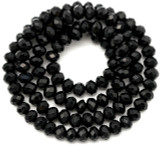 Approx. 14" Strand 4x3mm Malaysia "Jade" (Dyed) Faceted Rondelle Beads, Black